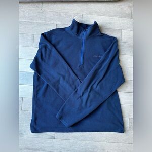Men’s Blue Eddie Bauer Long Sleeve Quarter Zip Pullover Fleece Sweater Large